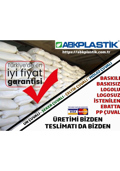 ABK PLASTİK Saman Moloz ve Taşıma Çuvalı 50 x 80 cm 20'li indirimleri
