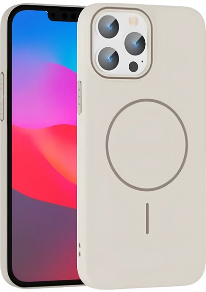 Allzey Joko Iphone 14 Pro Max Broş Magsafe Kapak - Krem