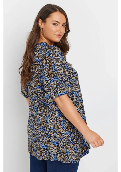 Büyük Beden V Yaka Kısa Kollu Eteği Bollaşan Bluz 303622 indirimleri