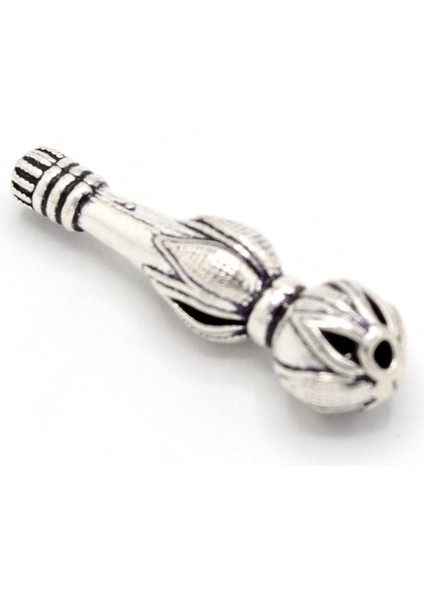 Lale Tasarım Işlemeli 925 Ayar Gümüş Tesbih Imamesi 201024592