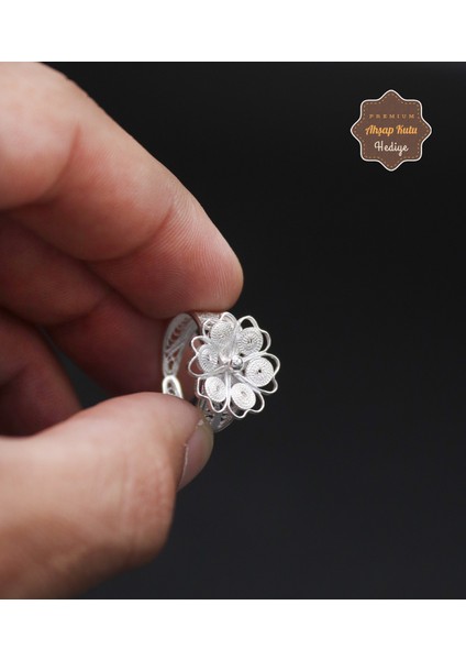 Papatya Model El Işçiliği 925 Ayar Gümüş Telkari Kadın Yüzük 201024677 modelleri