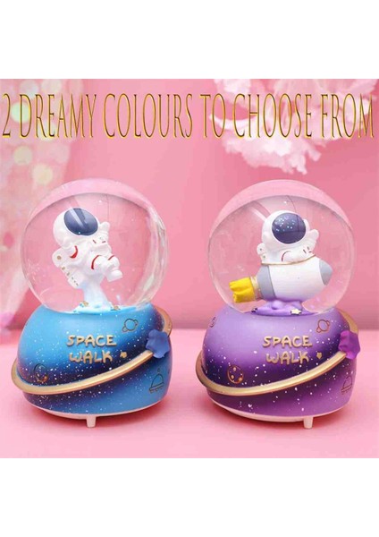 Müzikli Astronot Tasarımlı Kar Küresi Işıklı & Püskürtmeli Dekoratif Uzay Temalı Süs Eşyası Mega Boy Özel Seri modelleri