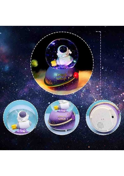 Müzikli Astronot Tasarımlı Kar Küresi Işıklı & Püskürtmeli Dekoratif Uzay Temalı Süs Eşyası Mega Boy Özel Seri fırsatları