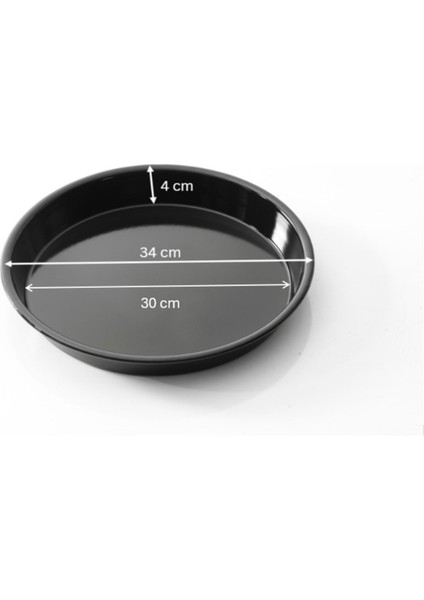 Siyah Parlak Emaye Yuvarlak Fırın Tepsisi 34 cm fiyatları