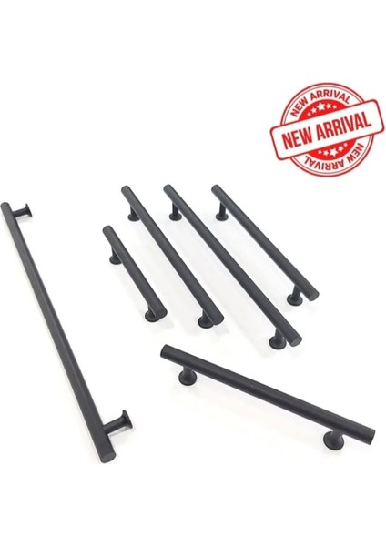 5 Adet Mobilya Dolap Kapak Çekmece Kulpu 224MM Mat Siyah Metal Çubuk Kulp indirimleri