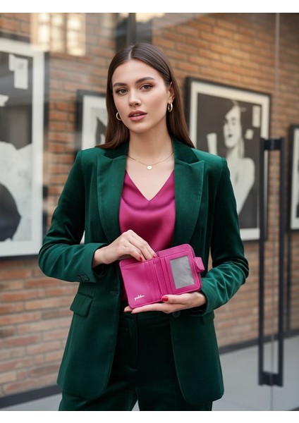 Deri Fermuarlı Küçük Kadın Cüzdanı