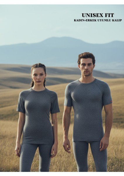 Arctic Kısa Kol Yuvarlak Yaka Unisex Termal Içlik "kayak Outdoor ve Günlük Kış Kullanımı Için"