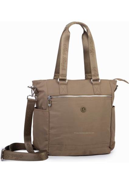 Kadın Spor Geniş Hacimli Hafif Omuz ve Çapraz Çanta Haki