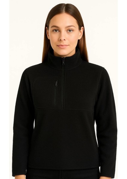 Mdb Polar Kazak – Dik Yaka, Yarım Fermuarlı, Fermuarlı Göğüs Cepli, Iyah Biyeli, Kışlık Rahat Regular Fit Günlük Odel Iyah