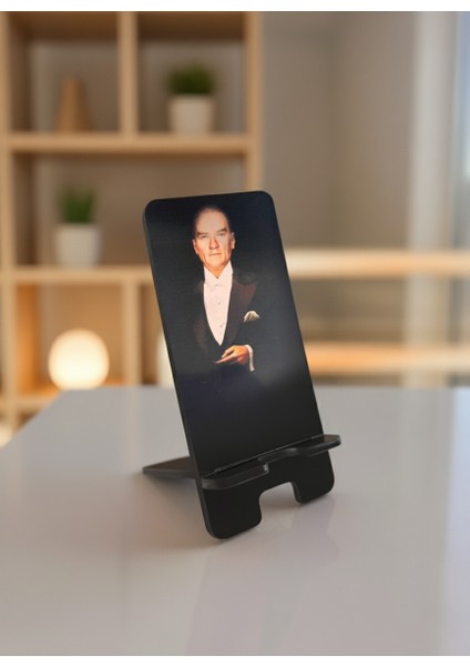 Pleksi Telefon Standı ve Telefon Tutucu Premium Atatürk Epoksi Baskı Tasarım fiyatları