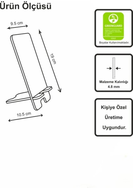 Pleksi Telefon Standı ve Telefon Tutucu Premium Atatürk Epoksi Baskı Tasarım