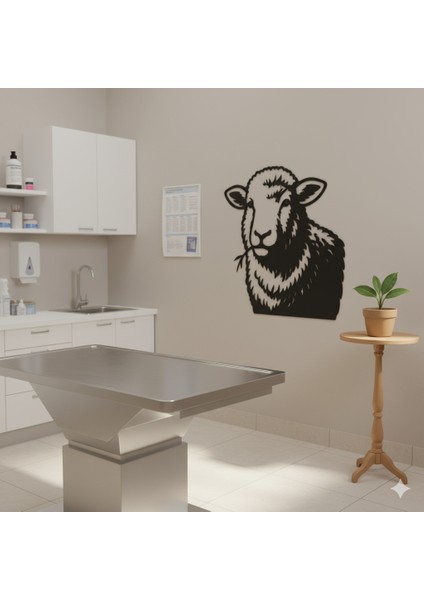 Veteriner Kliniği-Çiftlik Evi Için Özel Tasarım Ahşap Koyun Tablosu Çocuk Odası ve Salon Için Tablo