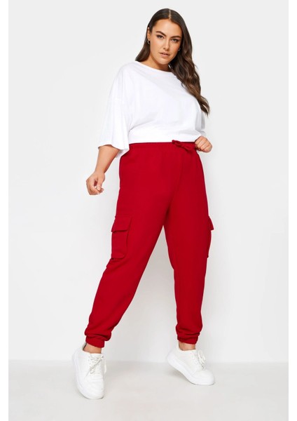 Büyük Beden Paçası Lastikli Cep Detaylı Kargo Jogger Pantolon 302773