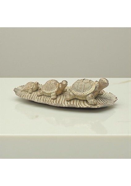 Dekoratif Polyester Üçlü Tabaklı Kaplumbağa Set Krem Eskitme fırsatları