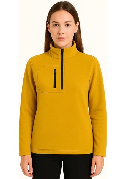 Mdb Polar Kazak – Dik Yaka, Yarım Fermuarlı, Fermuarlı Göğüs Cepli, Iyah Biyeli, Kışlık Rahat Regular Fit Günlük Odel Arı fiyatları