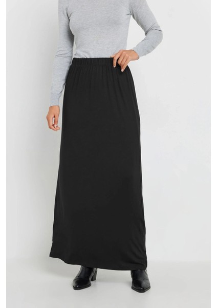 Büyük Beden Düz Kesim Cepsiz Beli Lastikli Esnek Kesim Maxi Etek 351002 fiyatları