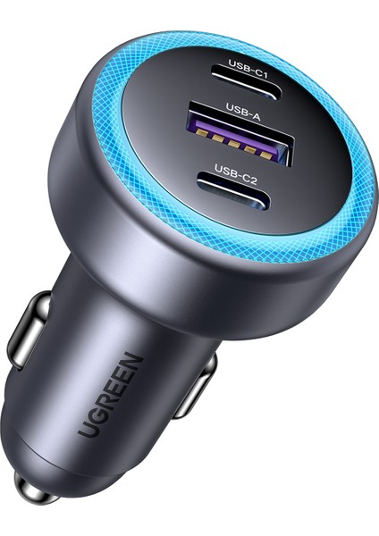 30W 3 Portlu Araç Içi Şarj Cihazı Çakmaklık Adaptörü, 45843