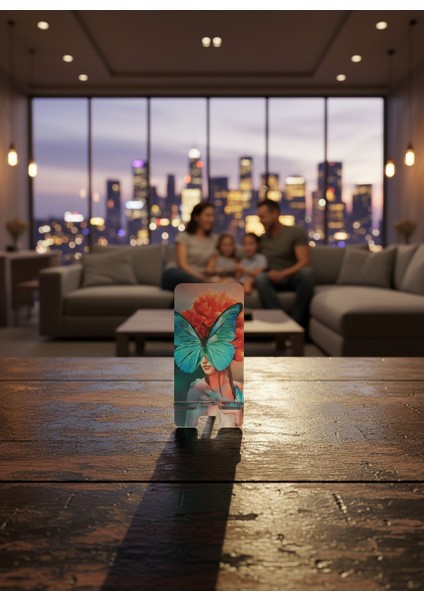 Pleksi Telefon Standı ve Telefon Tutucu Premium Kelebek Kadın Epoksi Baskı Tasarım fiyatları