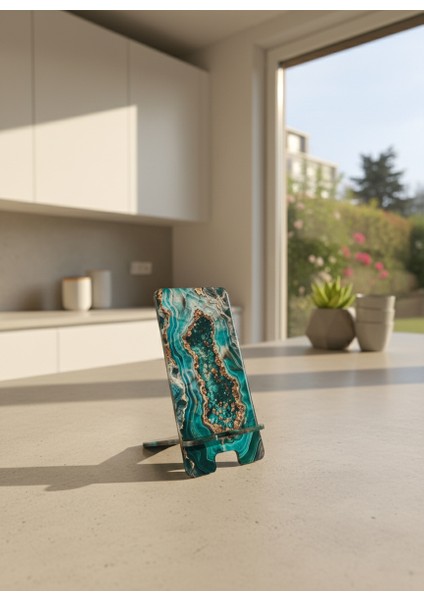 Pleksi Telefon Standı ve Telefon Tutucu Premium Dalga Baskı Epoksi Baskı Tasarım fiyatları