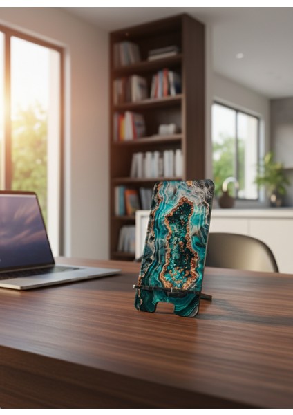 Pleksi Telefon Standı ve Telefon Tutucu Premium Dalga Baskı Epoksi Baskı Tasarım indirimleri