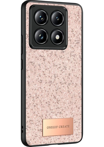 Allzey Onegif Xiaomi Mi 14T Pro Bright Simli Kapak - Pembe fiyatları