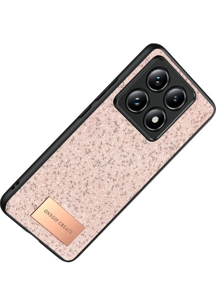 Allzey Onegif Xiaomi Mi 14T Pro Bright Simli Kapak - Pembe modelleri