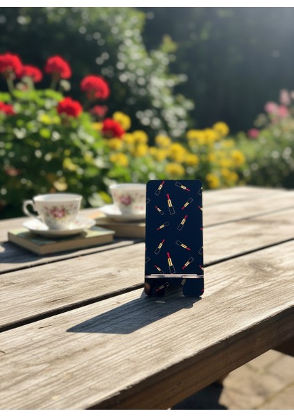 Pleksi Telefon Standı ve Telefon Tutucu Premium Kırmızı Ruj Epoksi Baskı Tasarım fiyatları