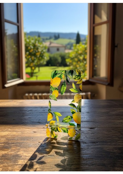 Pleksi Telefon Standı ve Telefon Tutucu Premium Limonlar Epoksi Baskı Tasarım modelleri