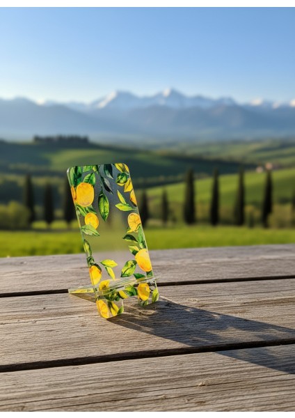 Pleksi Telefon Standı ve Telefon Tutucu Premium Limonlar Epoksi Baskı Tasarım indirimleri