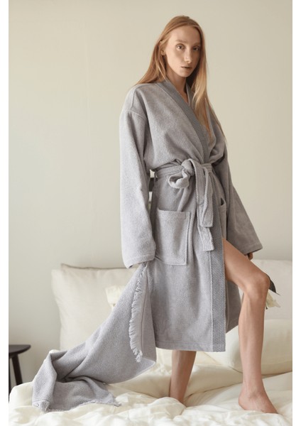 Travertine %100 Pamuk Kadın Bornoz