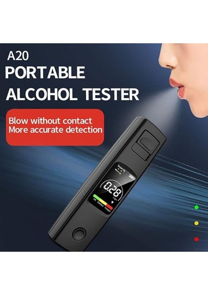 Taşınabilir Hassas Alkol Test Cihazı Temassız Üfleme Şarjlı Promil Ölçme Sürücü Alkol Testi