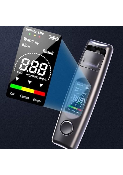Taşınabilir Hassas Alkol Test Cihazı Temassız Üfleme Şarjlı Promil Ölçme Sürücü Alkol Testi indirimleri