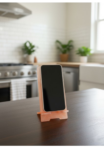 Pleksi Telefon Standı ve Telefon Tutucu Premium Karamel Epoksi Baskı Tasarım indirimleri