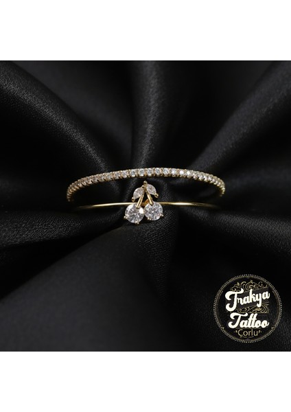 Zirkon Taşlı Su Yolu Kirazlı 2li Kadın Çelik Kelepçe Bileklik Paslanmaz fiyatları