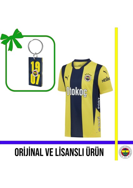 Lisanslı 2024/2025 Yeni Sezon Çubuklu Forma ve Sarı-Lacivert 1907 Yazılı Anahtarlık