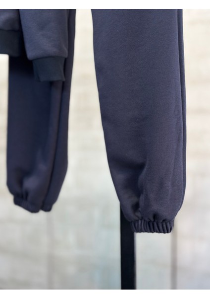 G-Smart Kids Ny Yazı Baskılı Antrasit Erkek Çocuk - Genç Eşofman Takım 9-16 Yaş