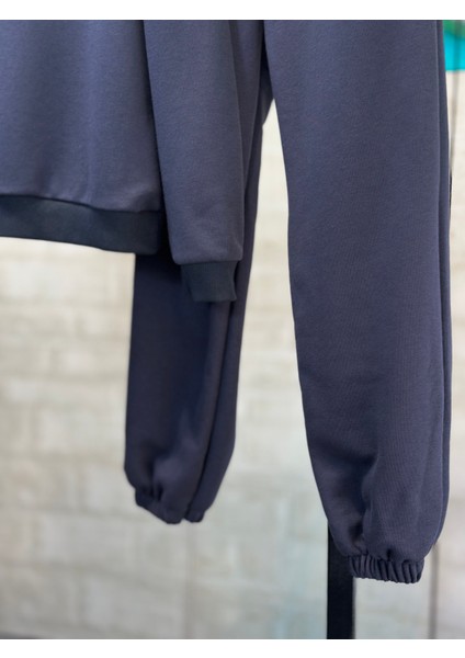 G-Smart Kids Ny Yazı Baskılı Antrasit Erkek Çocuk - Genç Eşofman Takım 9-16 Yaş