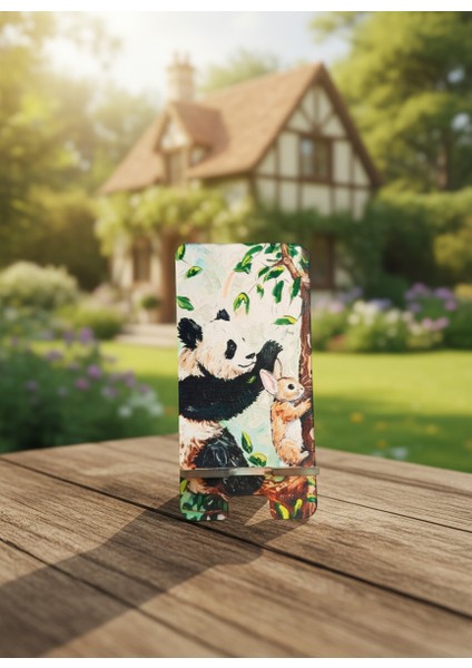 Pleksi Telefon Standı ve Telefon Tutucu Premium Panda Tavşan Baskı Tasarım fırsatları
