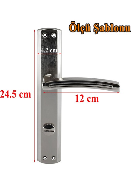 Wc Banyo Aynalı Kapı Kolu Nikel Inox Sağa Sola Uygun Iç Dış Wc Kapısı Kilitlenebilir 1 Takım fiyatları