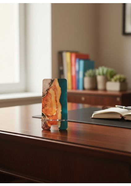 Pleksi Telefon Standı ve Telefon Tutucu Premium Dağ Deniz Epoksi Baskı Tasarım fiyatları
