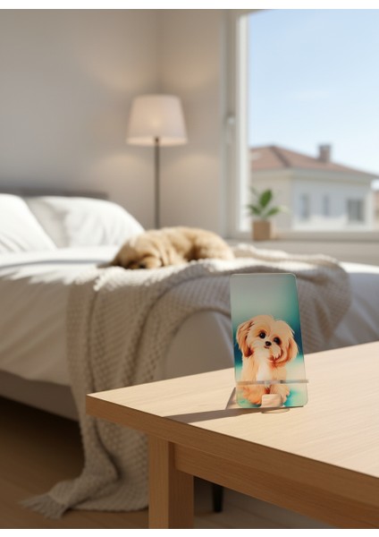 Pleksi Telefon Standı ve Telefon Tutucu Premium Sevimli Köpek Epoksi Baskı Tasarım fiyatları