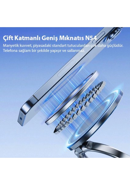 Premium Mıknatıslı Çok Güçlü 360 Derece Araç Içi Telefon Tutucu Peugeot 2008-3008-5008 Için Özel fırsatları