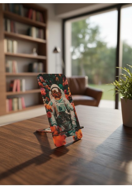 Pleksi Telefon Standı ve Telefon Tutucu Premium Astronot Epoksi Baskı Tasarım fırsatları