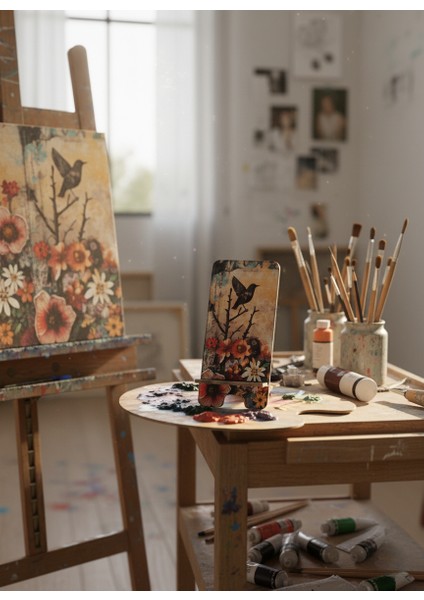 Pleksi Telefon Standı ve Telefon Tutucu Premium Dal-Sığırcık Epoksi Baskı Tasarım fiyatları