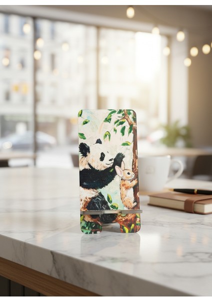Pleksi Telefon Standı ve Telefon Tutucu Premium Panda Tavşan Baskı Tasarım indirimleri
