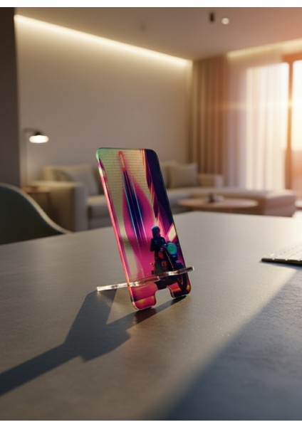 Pleksi Telefon Standı ve Telefon Tutucu Premium Motorcu Epoksi Baskı Tasarım fiyatları