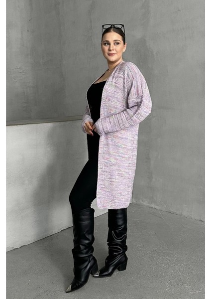 Büyük Beden Uzun Kollu Önü Kapamasız Ince Örme Hırka 302300 fiyatları