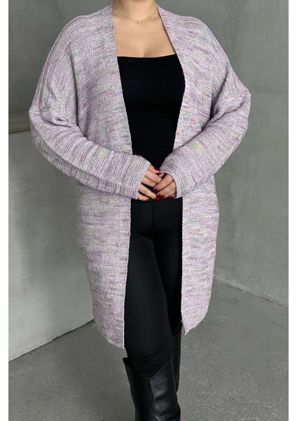 Büyük Beden Uzun Kollu Önü Kapamasız Ince Örme Hırka 302300 fırsatları