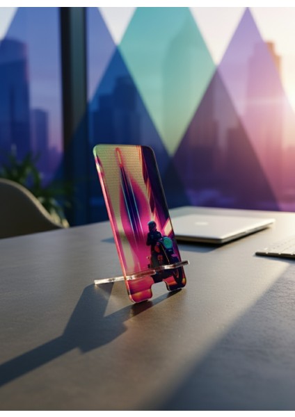 Pleksi Telefon Standı ve Telefon Tutucu Premium Motorcu Epoksi Baskı Tasarım indirimleri