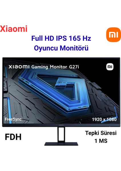 G27I P27FBB-RGGL 27" 1 Ms Full Hd IPS 165 Hz Oyuncu Monitörü+ Dısplayport Kablo Hediye